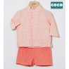 Coco Acqua Summer Baby Boy Set Salmon Stripes