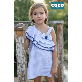Coco Acqua Summer Girl Dress Blue Stripes