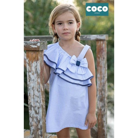 Coco Acqua Summer Girl Dress Blue Stripes