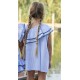 Coco Acqua Verano Vestido niña Rayas Celeste