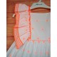 Miranda Verano Vestido niña Blanco Estrellitas Naranja Flúor
