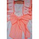Miranda Verano Vestido niña Blanco Estrellitas Naranja Flúor