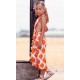 Jose Varon Summer Girl Orange Romper Diamonds