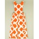 Jose Varon Summer Girl Orange Romper Diamonds
