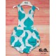 Jose Varon Summer Baby Boy Overalls Turquoise Diamonds