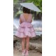 Nekenia Verano Vestido niña Volantes Capa Rosa Empolvado