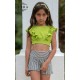 Vera Verano Conjunto niña Verde Pistacho y Rayas
