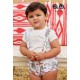 Jose Varon Summer Baby Boy White Set Printed Overalls