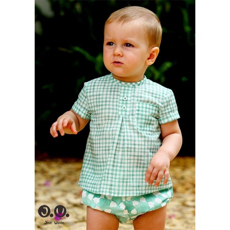 Jose Varon Summer Baby Boy Green Set Stars