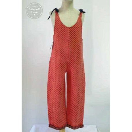 Mon Petit Bonbon Summer Girl Corale Romper Spots