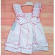 Babiné Verano Vestido niña Blanco con Lazo Coral
