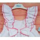 Babiné Verano Vestido niña Blanco con Lazo Coral