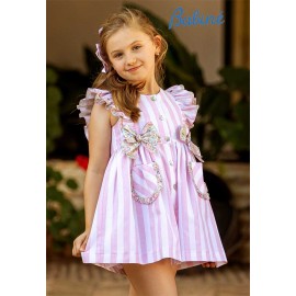Babiné Summer Girl Pink Squared Dress with Pockets