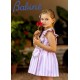 Babiné Verano Vestido niña Rayas Rosas Bolsillos
