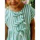 Jose Varon Summer Girl Dress Green Stripes
