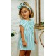 Jose Varon Summer Girl Dress Green Stripes