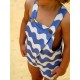 Jose Varon Summer Boy Overalls Blue Waves