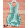 Jose Varon Summer Baby Boy Overalls Green Stripes