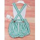 Jose Varon Summer Baby Boy Overalls Green Stripes