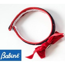 Babiné Invierno Diadema niña Lazo Rojo