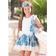 Debesos Verano Vestido niña Rosas Verde Esmeralda