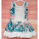 Debesos Summer Girl Green Dress Roses