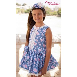 Debesos Summer Girl Blue Dress Flowers