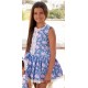 Debesos Verano Vestido niña Florecitas Azul Porcelana