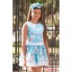 Debesos Summer Girl Turquoise Dress Roses