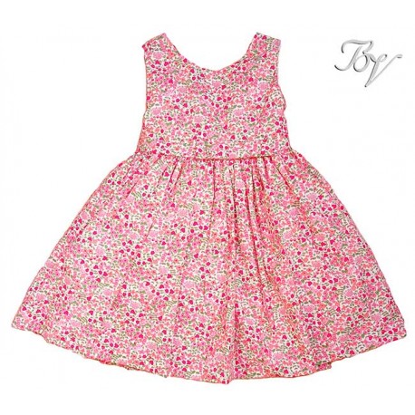 Blanca Valiente Verano Vestido niña Liberty Rosa