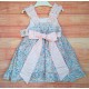 Blanca Valiente Verano Vestido niña Mariposas y Flores