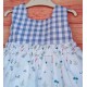 Blanca Valiente Summer Girl Dress Blue Squares and Flowers