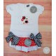 Mon Petit Bonbon Verano Conjunto niña Rojo y Blanco Flores