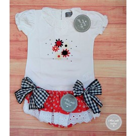 Mon Petit Bonbon Summer Girl Red and White Set Flowers