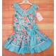 Debesos Verano Vestido niña Flores Azul Cyan