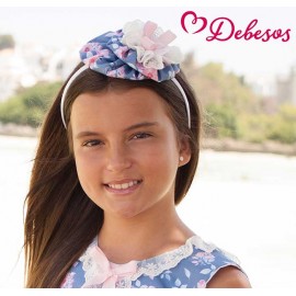 Debesos Verano Diadema niña Florecitas Azul Porcelana