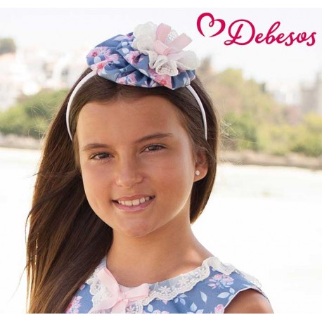 Debesos Verano Diadema niña Florecitas Azul Porcelana
