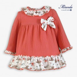 Miranda Winter Baby Girl Corale Crinkled Dress