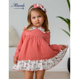 Miranda Winter Girl Corale Crinkled Dress