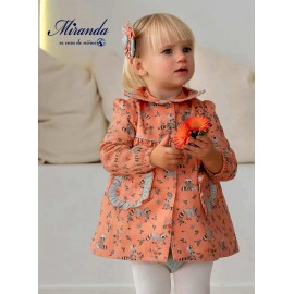 Miranda Winter Baby Girl Corale Dress Raccoons
