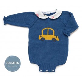 Juliana Winter Baby Boy Blue Knitted Romper Fabula