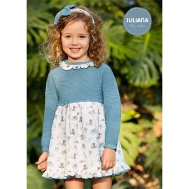 Juliana Winter Baby Girl Blue Dress Trazos