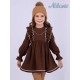 Nekenia Winter Girl Crinkled Brown Dress