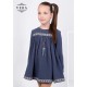 Vera Winter Girl Crinkled Blue Dress