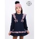 Vera Winter Girl Navy Dress Stripes