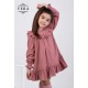Vera Winter Girl Pink Corduroy Dress Shirred Collar