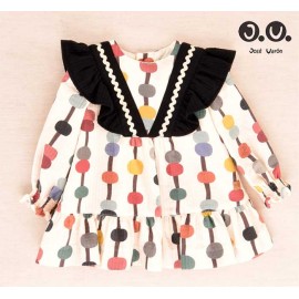 Jose Varon Winter Baby Girl Dress Multicolor Circles
