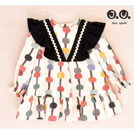José Varón Invierno Vestido bebé niña Círculos de Colores