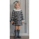 Miranda Winter Girl Dress Dark Gray Squares
