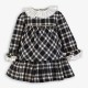 Miranda Winter Girl Dress Dark Gray Squares